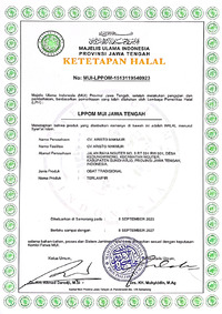 sertifikat halal fasilitas obat tradisional
